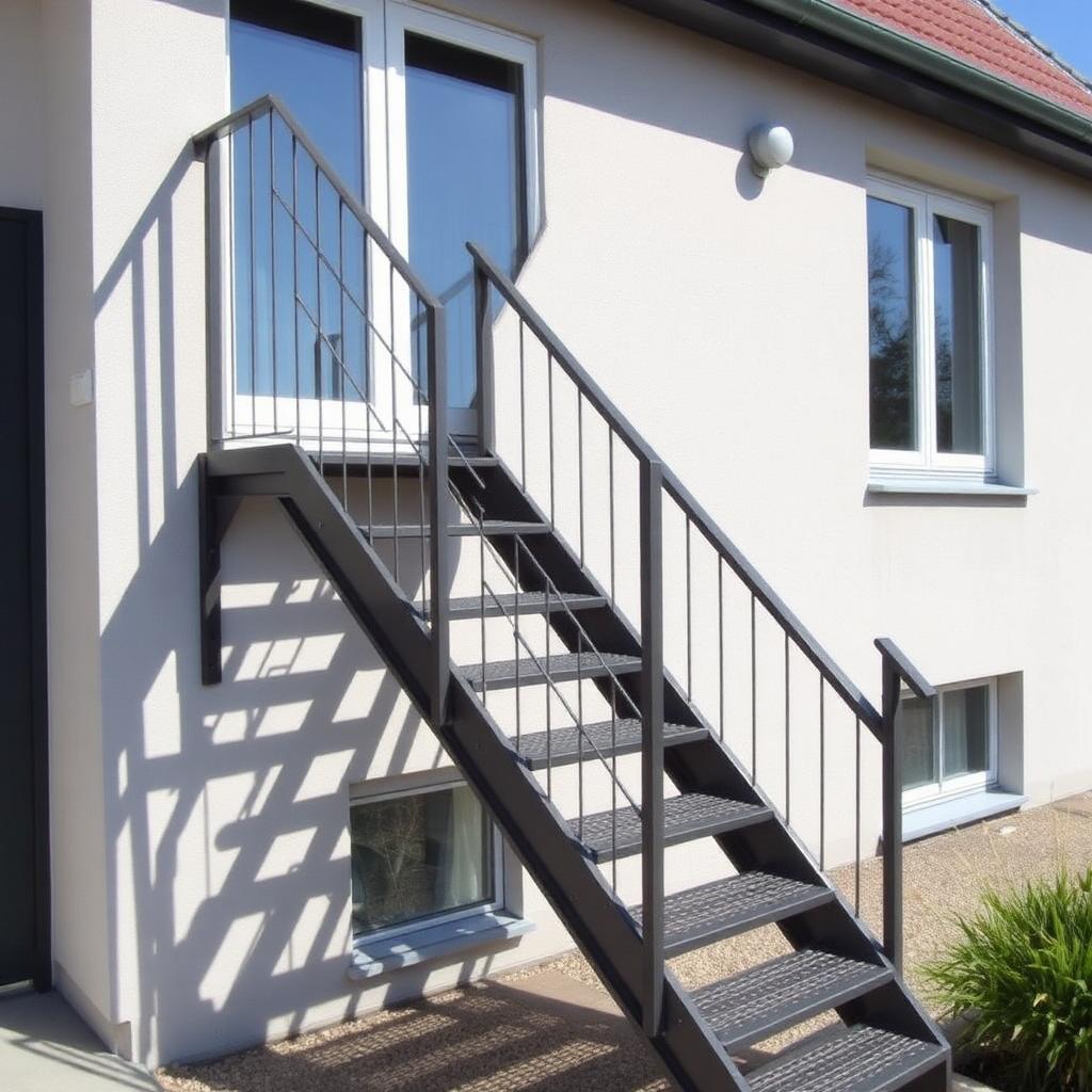 Stahltreppe Terrasse, Köln-Sülz